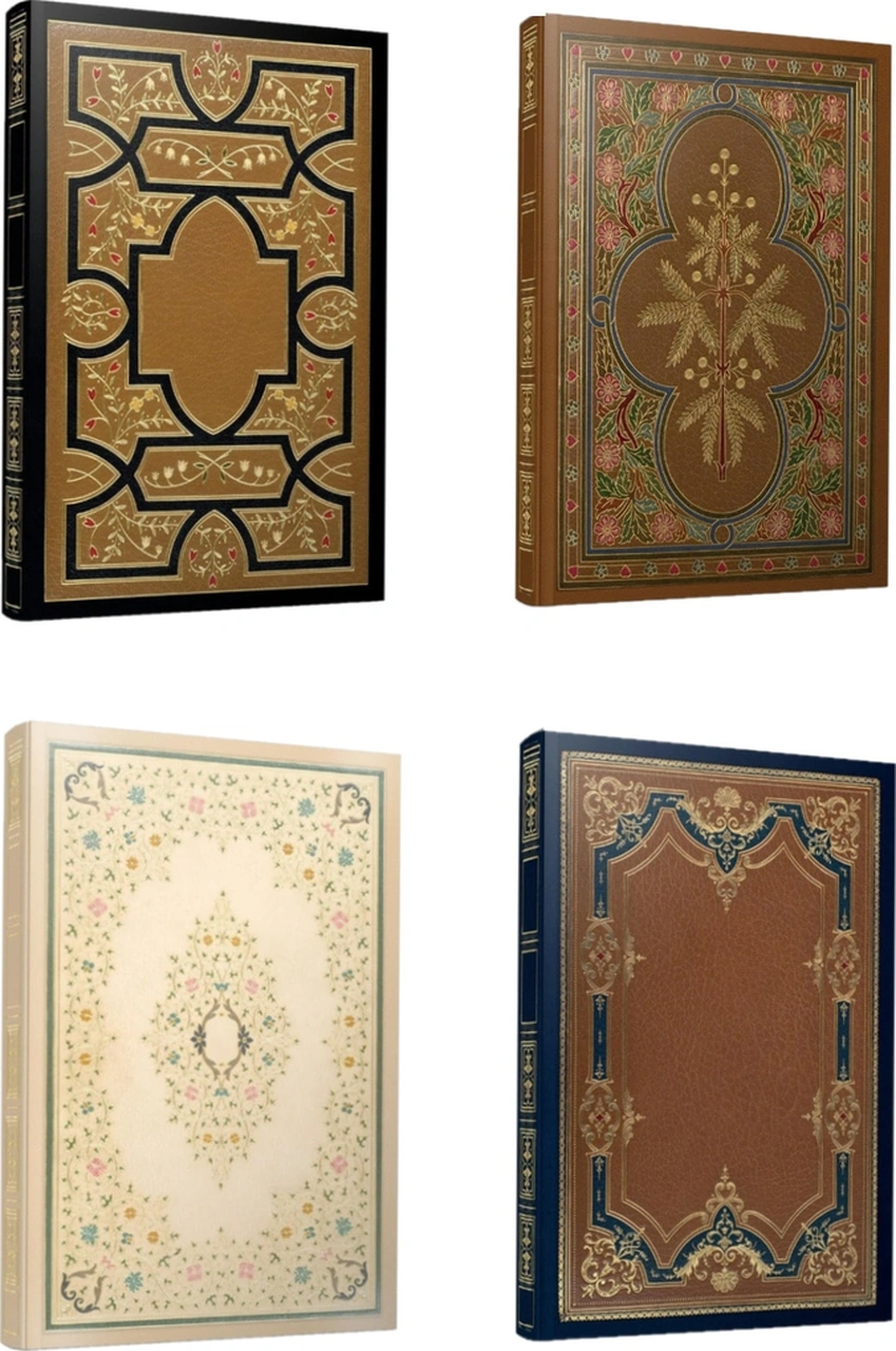 Antique Iplik Dikişli Sert Kapak Defter 17x24cm 112 Yaprak Özel 4'lü Paket Karışık
