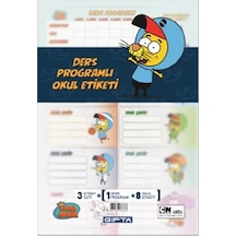 Gıpta Okul Etiketi Kral Şakir Ders Programlı 16x24-3 Yp Çok Renkli