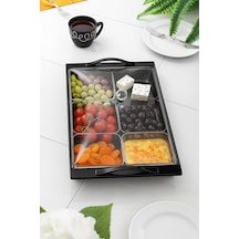 Mat Siyah Akrilik Saray Kahvaltılık Seti 13 Parça Siyah