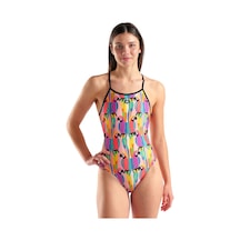 Arena Tropical Delight Swimsuit Tie Back Kadın Pembe Yüzücü Mayosu 010205550 1766733 Pembe