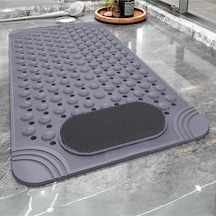 Vantuzlu Banyo Ve Duş Kaydırmazı Duşakabin Küvet İçi Ayak Masajlı Banyo Paspası 36x69,5 Cm Gri