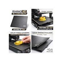 Rhino3d 235x235 Peı Tabla Ender 3 Uyumlu Textured Yüzey 3d Yazıcı Build Plate