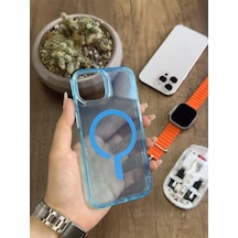 Apple iPhone 12 Pro Magsafe Uyumlu Silikon Kılıf Soocase661 Mavi