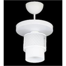 Ikili Beyaz Cam Kafes Model Modern Plafonyer Avize I