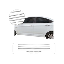 Hyundai Accent Blue Uyumlu 2011 Ve Üzeri Krom Cam Çıtası 6 Parça Paslanmaz Çelik