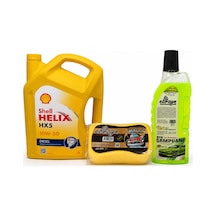 Shell Helix HX5 Dizel 10W-30 Motor Yağı 7 L + Oto Şampuan 1000 ML + Yıkama Süngeri