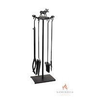 Somineco 5 Li Lüx Ithal Metal Geyik Motif Kabartmalı Şömine-Soba