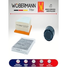 Wöbermann Renault Megane 2 1.4 Filtre Bakım Seti 2004-2009 3'lü Karbonlu