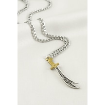 Zülfikar - 503 - Çelik Kolye - Shophnrl - Gümüş Rengi