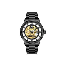 Kronen&söhne Mechanon Siyah Çelik Gold Skeleton Otomatik Mekanik Erkek Kol Saati Altın - Siyah