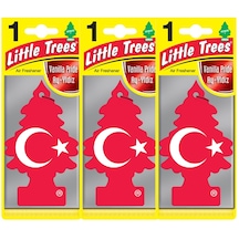 Little Trees Türk Bayrağı Ay Yıldız Vanilya Oto Kokusu 3 Adet