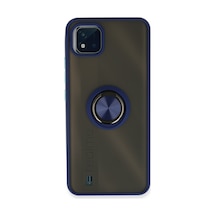 Realme C11 2021 Uyumlu Kılıf Montreal Yüzüklü Silikon Kapak - Lacivert