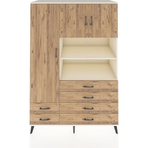 Kronos Dolap 8 Raflı 6 Çekmeceli 3 Kapaklı 132x59x195 Aytaşı-çam/çam Atlas Çam/atlas Çam