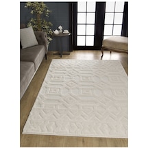 Mariesse Home Elit Bukleli Yumuşak Peluş Post Shaggy Çocuk Odası Oturma Odası Salon Mutfak Halısı 0636a Krem
