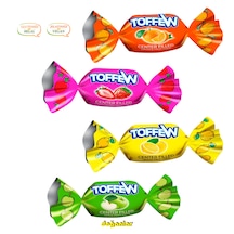 Toffew Meyve Aromalı Dolgulu Yumuşak Şeker Helal -vegan-jelatinsiz-gulutensiz 1 Kg. 1000 Gr.