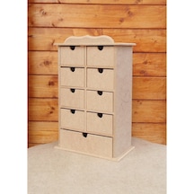 Ham Ahşap 9 Çekmeceli Kutu
