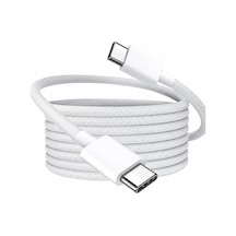 İphone Uyumlu 60w Destekli Type-c To Type-c Pd Hızlı Şarj Ve Data Kablosu 1 Metre Hasır Örgülü Kablo İphone Uyumlu 15 - 16 - Pro - Pro Max