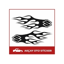 (2 Adet) Alevli Suzuki Sticker Suzuki Araba Alev Oto Sticker