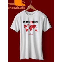 La Casa De Papel Dünya Haritası Tasarım Baskılı Tişört Tshirt