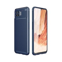 Newface Oppo A73 Kılıf Auto Focus Karbon Kapak - Lacivert