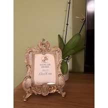 Barok Dekoratif Fotoğraf Çerçevesi Vizon & Eskitme Altın 13x18 Cm