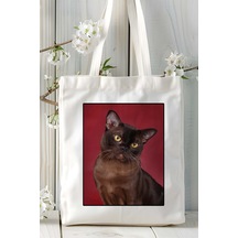 Art Hediye Havana Kedi Baskılı Omuz Çanta Kişiye Özel Model 4 Çok Renkli