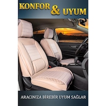 Renault 21 Manager Deri Oto Koltuk Kılıfı Ön Arka Set Bej Elit Model Şhn