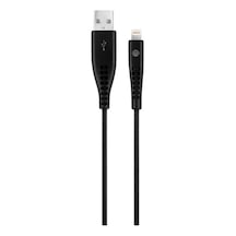 Mojue Ekstra Dayanıklı Ve Uzun 300 CM USB-A - Apple Uyumlu iPhone Lightning 2A Şarj Kablosu Siyah
