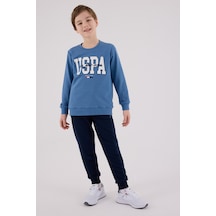 U.S. Polo Assn. Lisanslı Erkek Çocuk Alt Üst 2 Parça Eşofman Takımı Us2205 Mavi