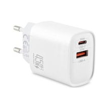 Usb Type-c Çift Çıkışlı Hızlı Şarj Adaptörü 45w Beyaz Nd1013 Standart