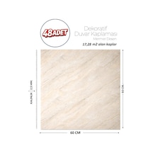 60x60 Cm Kendinden Yapışkanlı Duvar,banyo,tezgah Arası Bej Mermer-48 Adet 1103-60-48