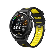 Ekılıf - Samsung Gear S2 Uyumlu - Kordon Silikon Kordon Krd-55 - Siyah-sarı