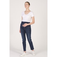 Busa Hamile Mom Fit Kot Pantolon Koyu Lacivert-koyu Lacivert