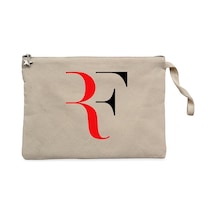Roger Federer Colored Logo Krem Clutch Cüzdan / El Çantası Krem
