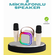 Led - 871 - Işıklı Tnabilir Karaoke Hoparlör Usb & - Flzdgnkr - Aux Girişli