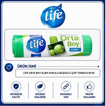 Life Elma Kokulu Orta Boy Büzgülü Çöp Torbası 10'lu 20'li Paket