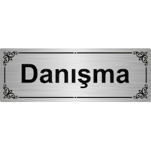 Danışma 7x20cm Gümüş Renk Metal Yönlendirme Levhası