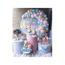 100 Adet Cinsiyet Belirleme Balon Zinciri Mavi Pembe Somon Renk Mix