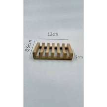 Bambu Sabun Standı, Bambu Sabunluk, Bambu Sabun Kutusu Bej Açık Gri