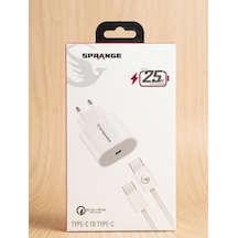 Sprange P-t18 25w Type-c Hızlı Şarj Cihazı Adaptör Ve Type-c To Type-c Kablo Seti Pd 3.0 + Qc 3.0