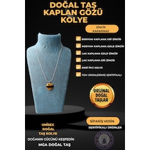 Kaplan Gözü Kalp Kolye Deri İpli, Rodyum Kaplama Zincir, Lak Kaplama 5 Farklı Zincir İpli Kolye Rodyum Kaplamalı Gri Kolye 45 Cm Rodyum Kaplamalı Gri Kolye 45 Cm