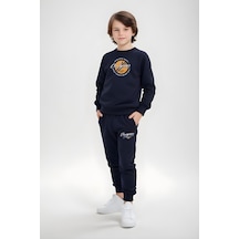 Erkek Çocuk Bisiklet Yaka Champions Baskılı Eşofman Takımı Lacivert