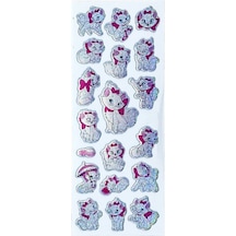Sticker Kabartmalı Stiker Defter, Planlayıcı Etiket Beyaz Kedi Cb344 16x7 Cm