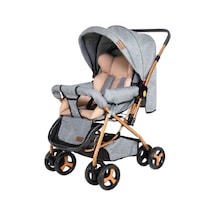 Çift Yönlü Bebek Arabası Geniş Sepetli Çift Tekerlekli