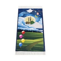 Dijital Baskılı Çocuk Seccadesi - Balonlu Kabeli - 44 X 78 cm