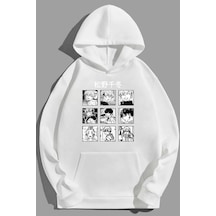 Uyguntarz Unisex Ken Kaneki Baskılı Sweatshirt beyaz
