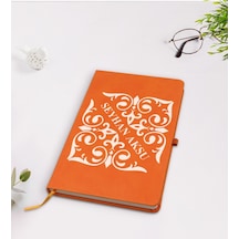 Kişiye Özel İsimli Turuncu Termo Deri Defter Model 10