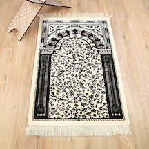 Medine Halı Tipi Kalın Yumuşak Kadife Çeyizlik Seccade Elegant-gri 70 120 Cm 1040 Gr Çok Renkli