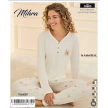 Kaşkorse Pijama Takımı Beyaz