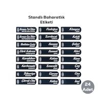 Kendinden Yapışkanlı Baharatlık Seti, 12&apos Li, Kaşıklı Kapaklı,etiketleri İle Gönderilir Siyah Beyaz Açık Bej